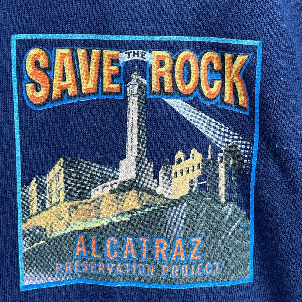 Vintage Alcatraz  Save the Rock Long Sleeve Tshirt Preservation Project